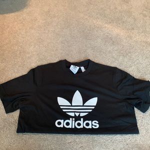 Black & White Adidas Logo Shirt Size Small